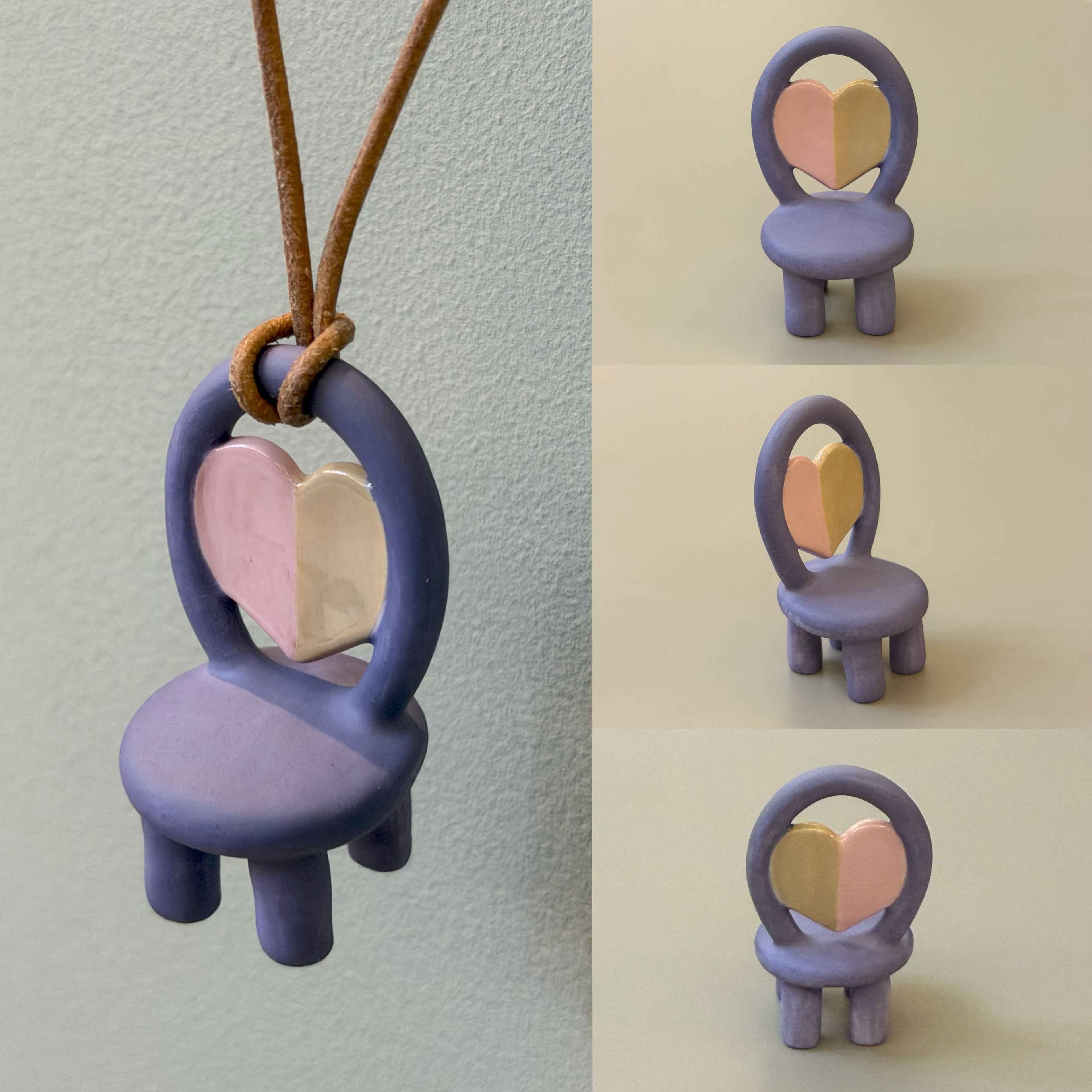 Painted Heart — Ceramic Chair Necklace
