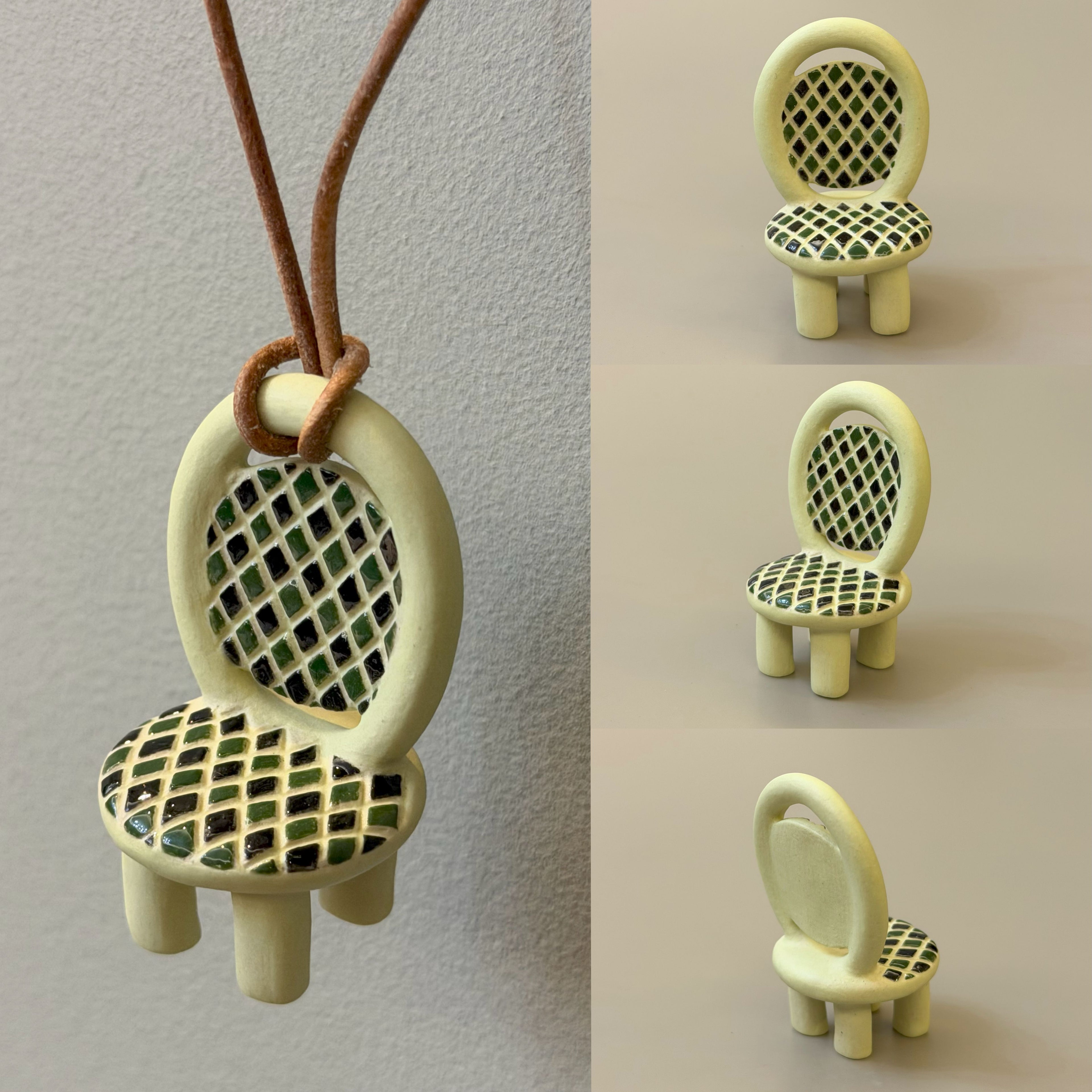 Handcrafted Squares — Ceramic Chair Necklace